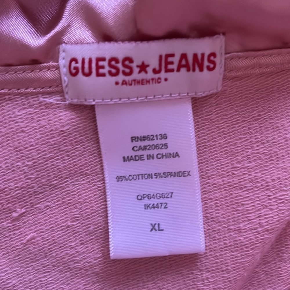 Vintage Guess Jeans cropped sweater sweatshirt hoodie bedazzled - Size XL - Picture 6 of 6